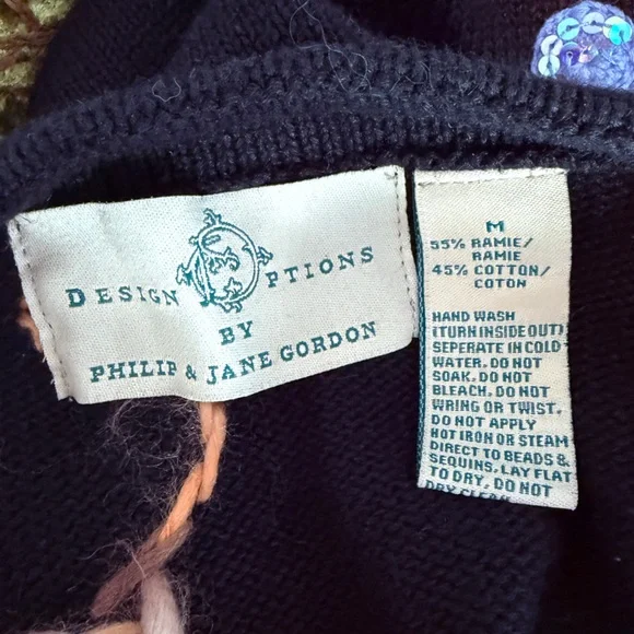 Design Options Philip& Jane Gordon Black Cardigan with Colorful Grape Embroidery - Picture 8 of 8